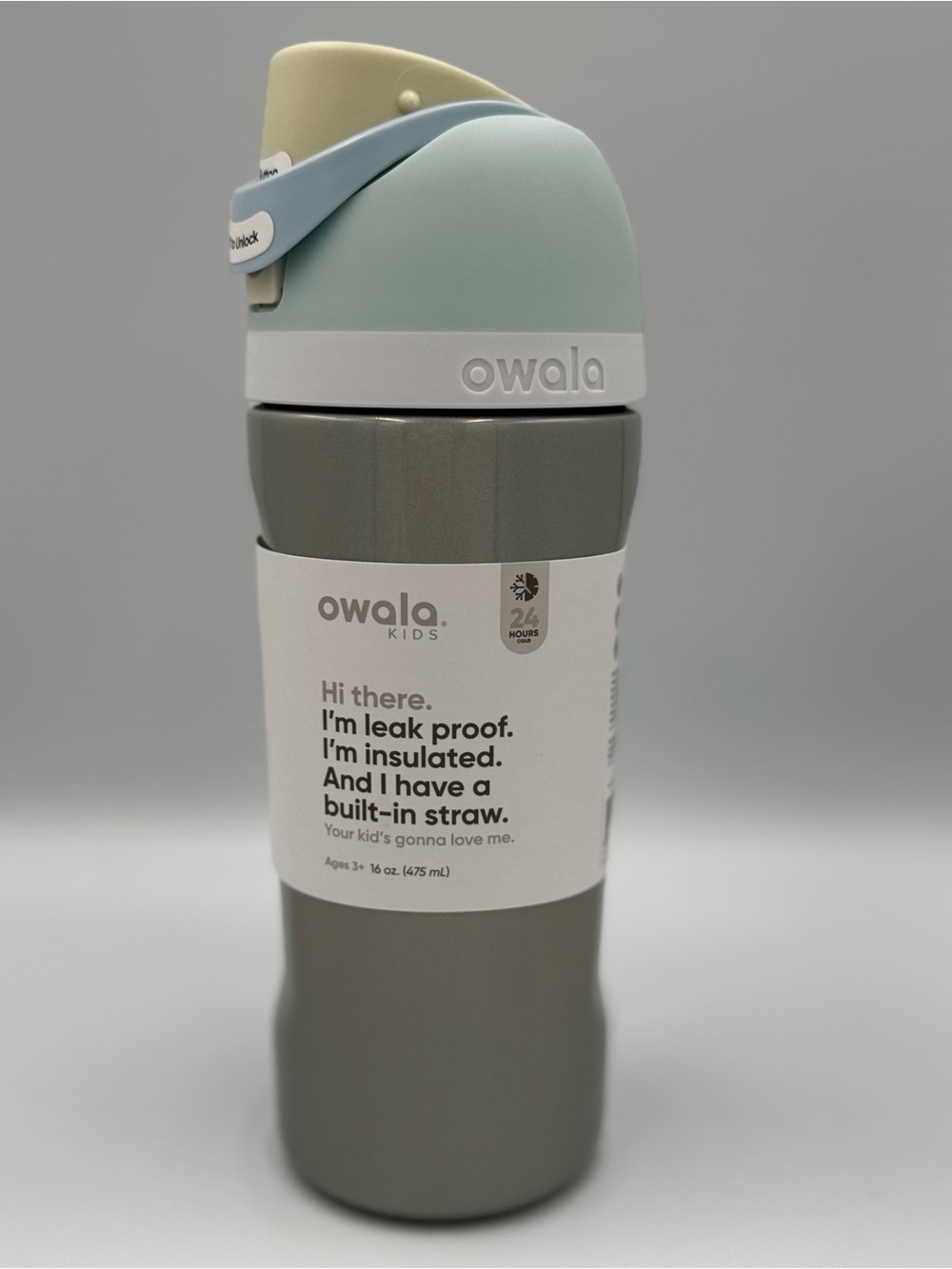 Owala “Pearlfection” 16oz Kids FreeSip Stainless Steel Water Bottle, Shimmer-NWT